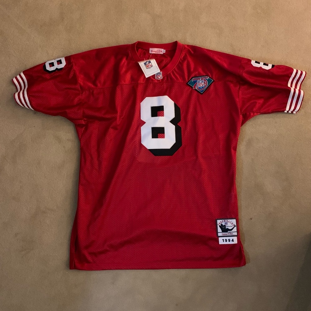 49ers Steve Young 75th anniversary throwback jersey size 56